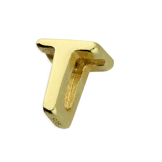 Silver goldplated T intial pendant