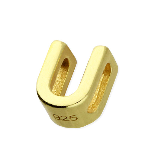 Silver goldplated U intial pendant