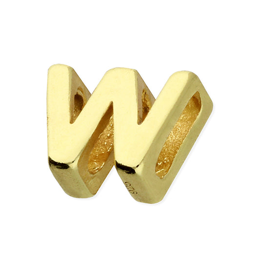 Silver goldplated W intial pendant