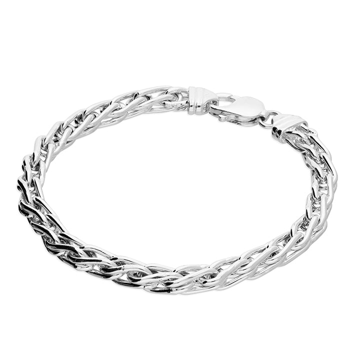 Sterling silver wheat bracelet 8.6" 22cm