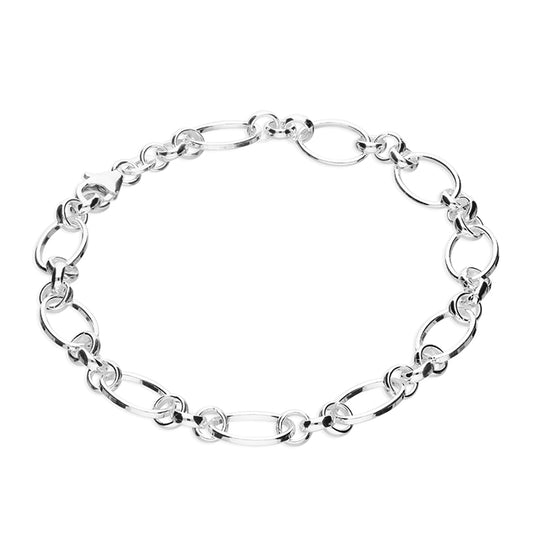 Sterling silver oval link bracelet 7"