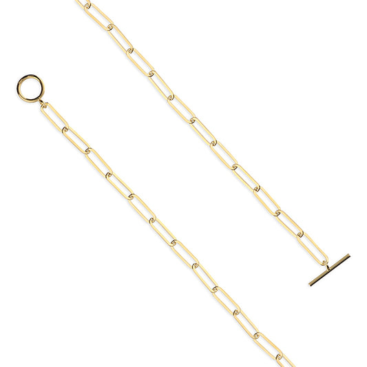 Goldplated oval T-bar necklace