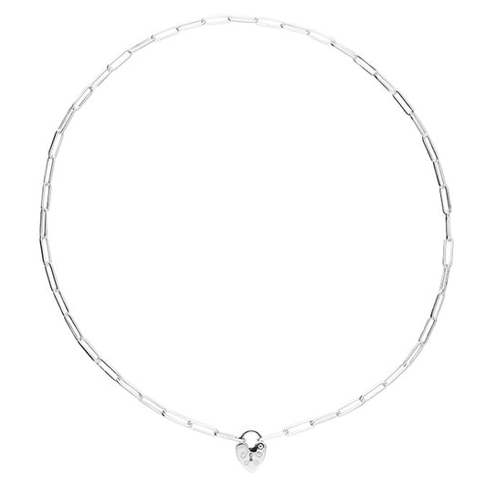 Sterling silver padlock necklace