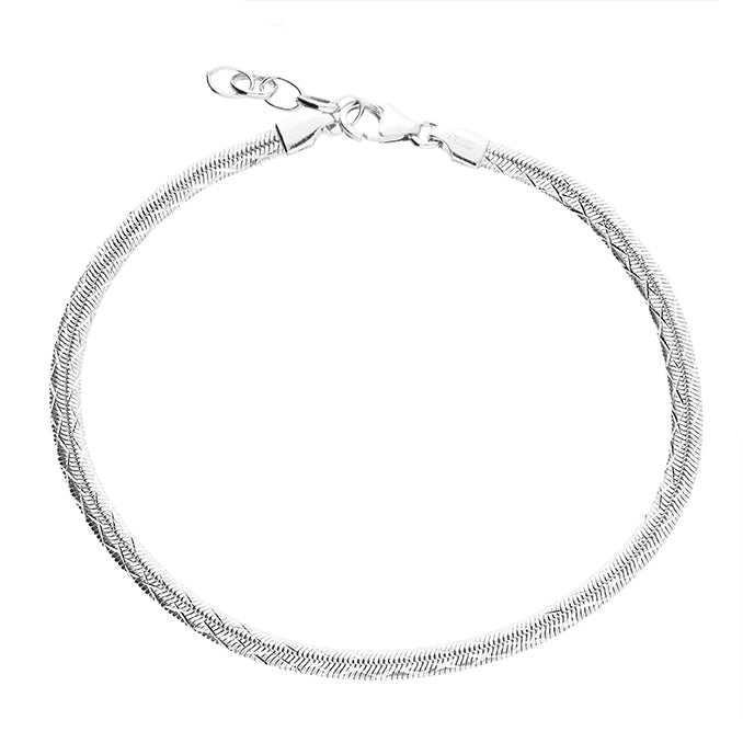 Sterling silver herringbone bracelet 7"
