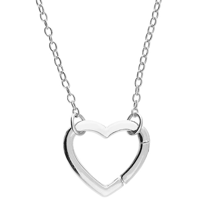 Sterling silver open heart necklace
