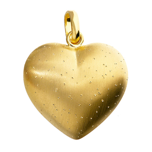 Silver gold plated 20mm puffed heart pendant