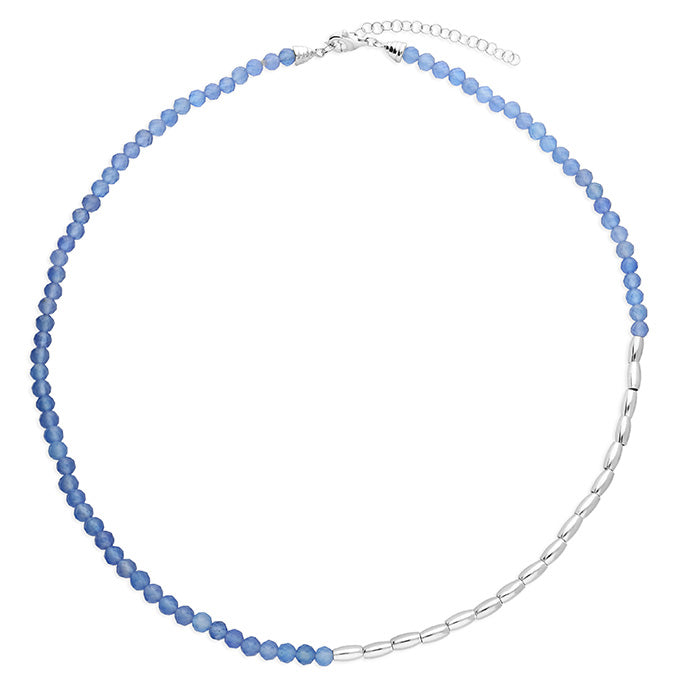 925 Silver and blue bead necklace