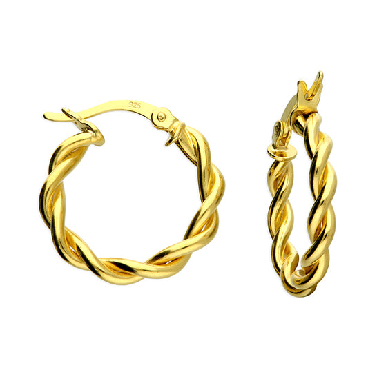Goldplated Twisted Creole Hoop Earrings