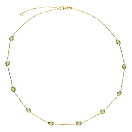 Sterling Silver Gold Plated Peridot Necklace