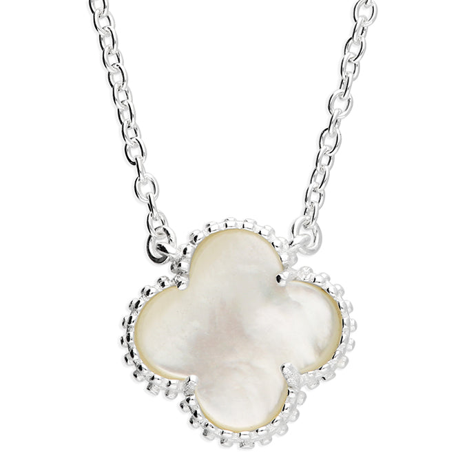 925 Silver clover mop necklace