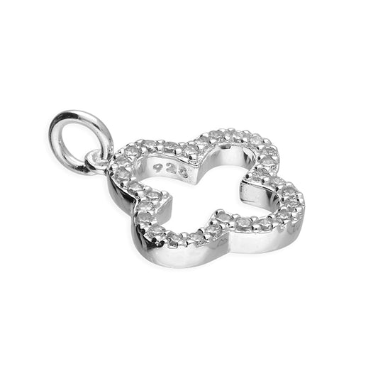 925 Silver CZ clover pendant