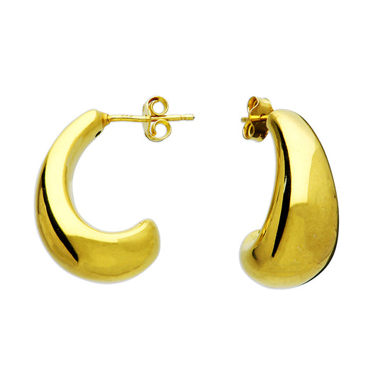 Silver gold plated LARGE CURL STUD