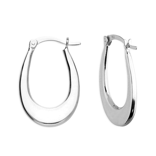 Sterling Silver Oval Hoop Earrings