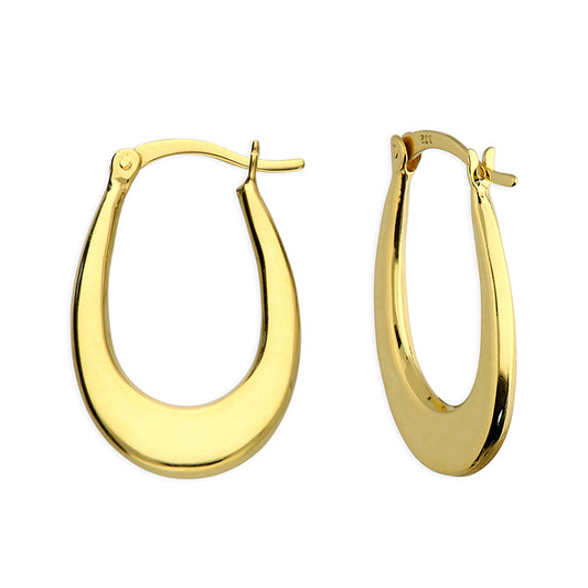 Gold Plated Oval Hoop Earrings