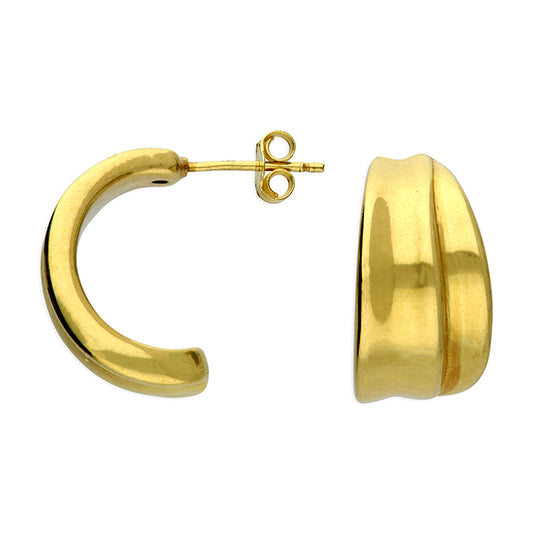 Silver gold plated WIDE CURVED STUD