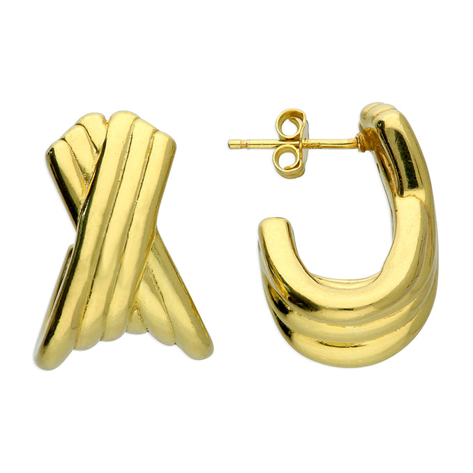 Silver gold plated INTERTWINED BAND STUD