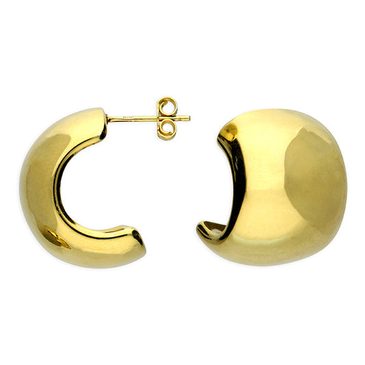 Silver gold plated EXTRA WIDE HALF HOOP