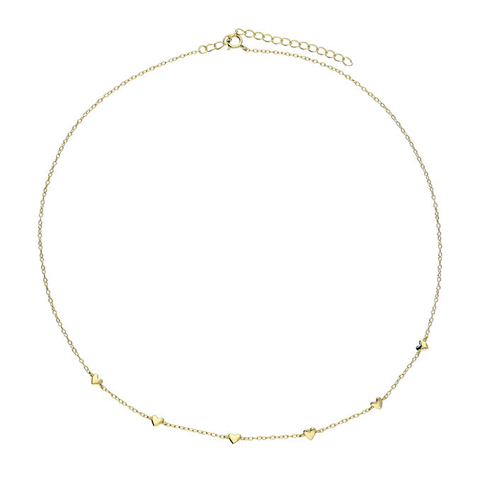 Silver Gold Plated Multi Heart Necklace