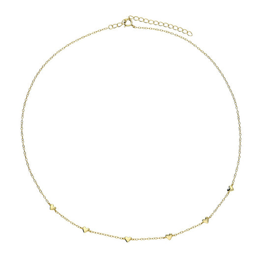 Silver Gold Plated Multi Heart Necklace