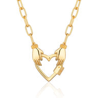 Gold Plated Heart in My Hands Necklace