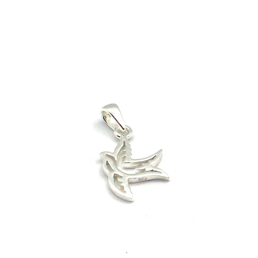 925 Silver Cut Out Dove Bird Pendant