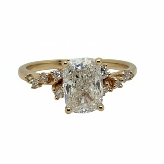 Monroe's "Flowing Nature" Elongated Cushion Cut Engagement Diamond Ring
