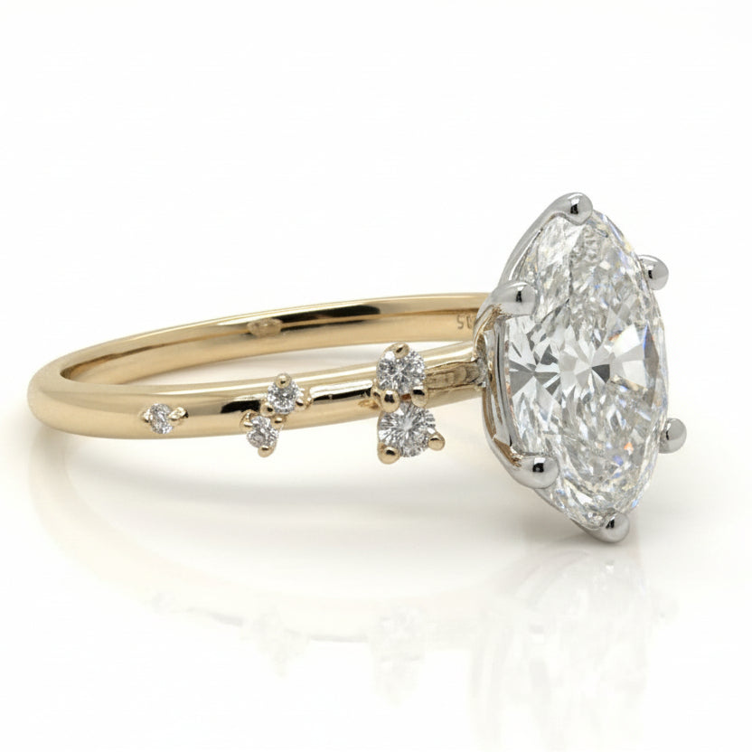 Monroe's "Flowing Nature" Oval Brilliant Cut Diamond Engagement Ring
