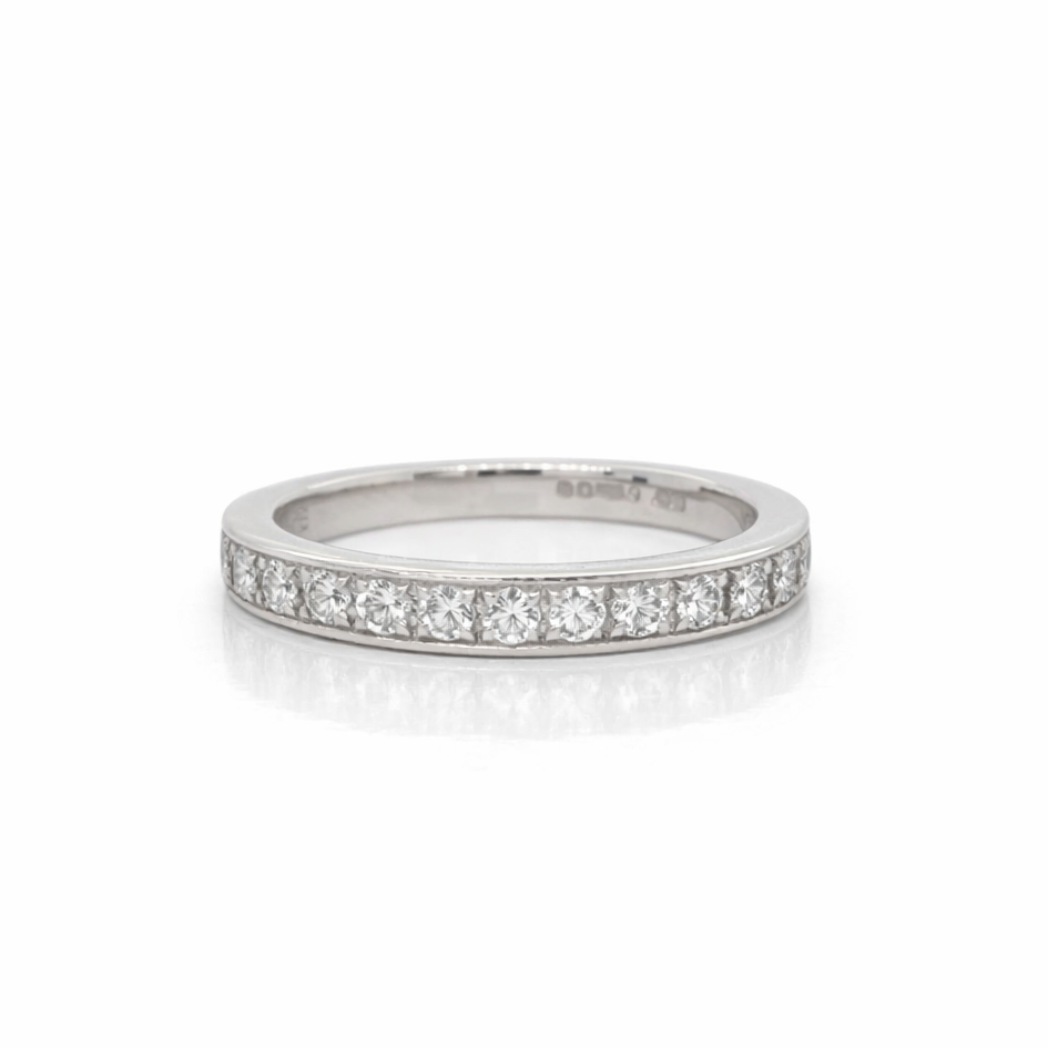 BOODLES Platinum Half Eternity Grain Set Diamond Ring