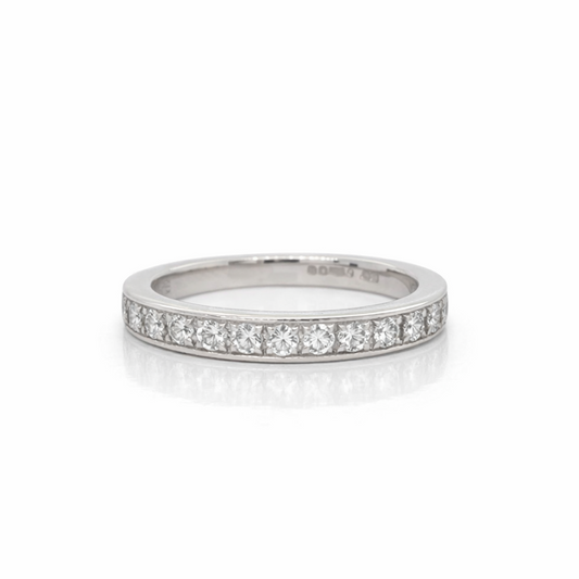 BOODLES Platinum Half Eternity Grain Set Diamond Ring