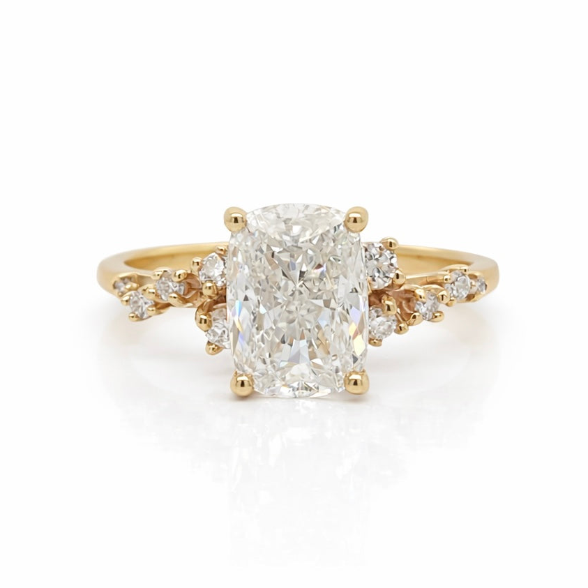 Monroe's "Star gazing" Elongated Cushion Cut Engagement Diamond Ring
