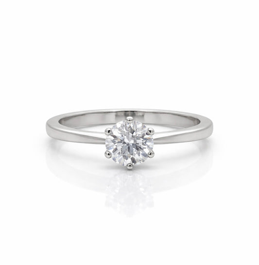 Platinum Solitaire Round brilliant cut Diamond Ring