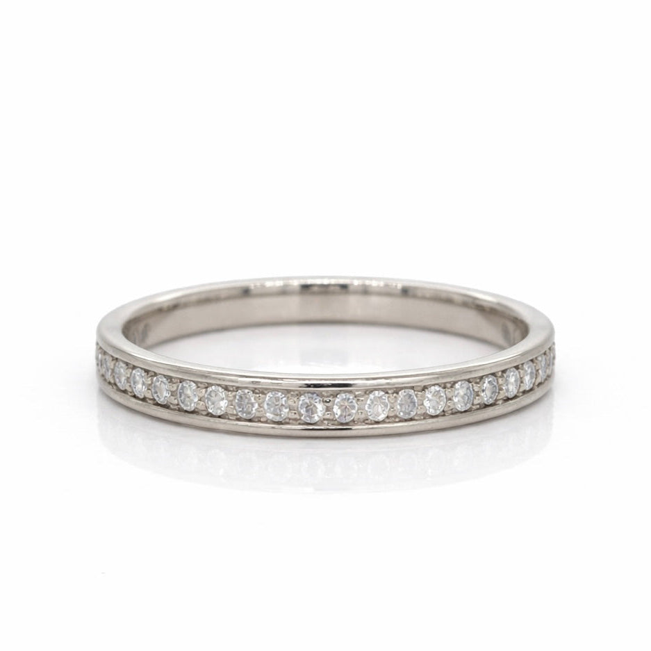 Platinum Half ET Diamond Channel Grain Set Ring