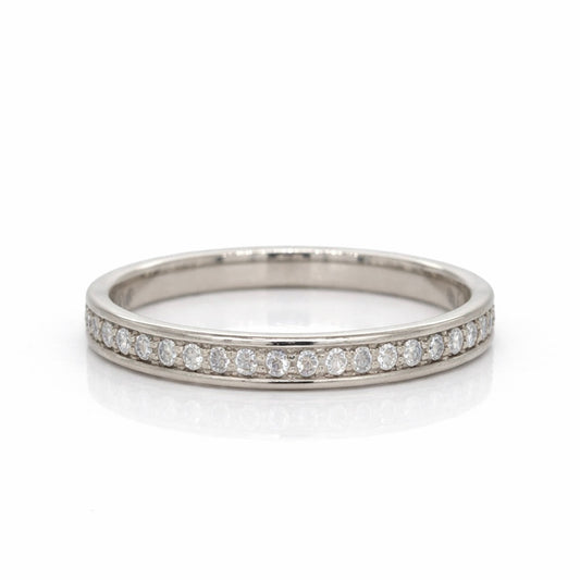 Platinum Half ET Diamond Channel Grain Set Ring