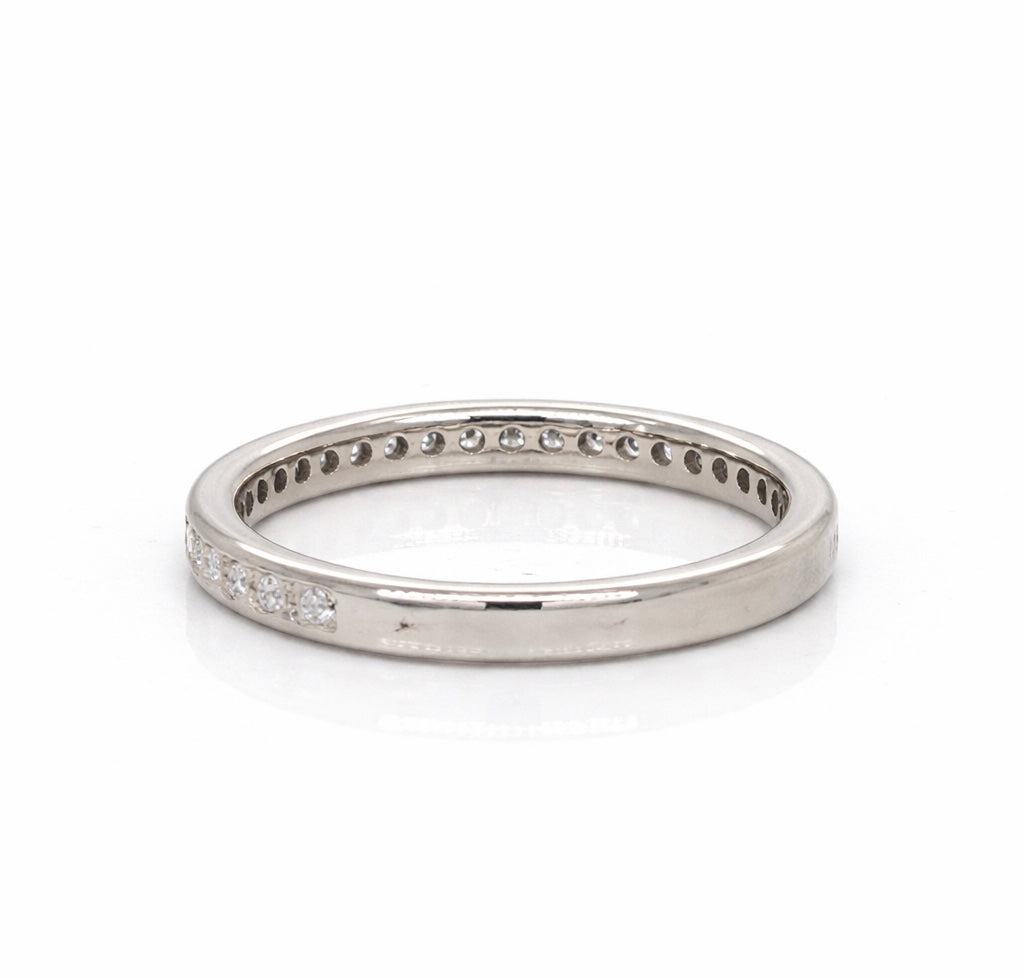 Platinum Half ET Diamond Channel Grain Set Ring