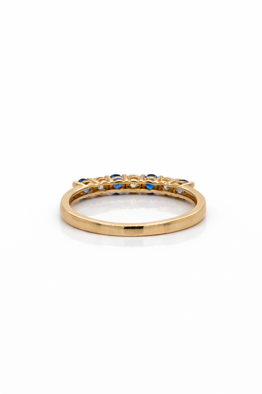 Sapphire and Diamond 7 Stone Yellow Gold Eternity Ring