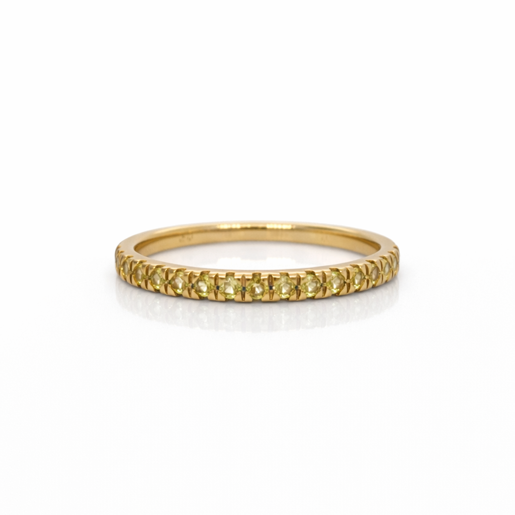 Yellow Sapphire, Claw Set Half Eternity Ring in 9ct Yellow Gold
