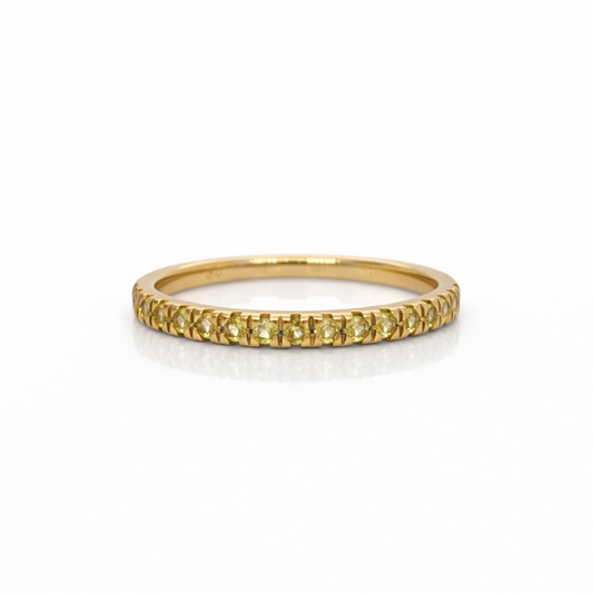 Yellow Sapphire, Claw Set Half Eternity Ring in 9ct Yellow Gold