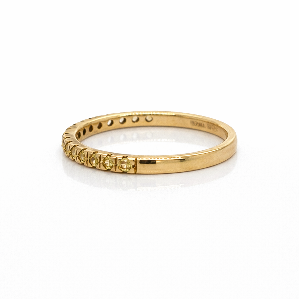 Yellow Sapphire, Claw Set Half Eternity Ring in 9ct Yellow Gold