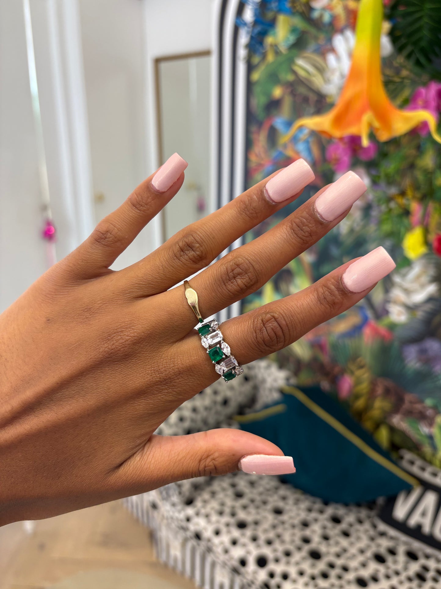 925 Silver Green Cubic zirconia Eternity Ring