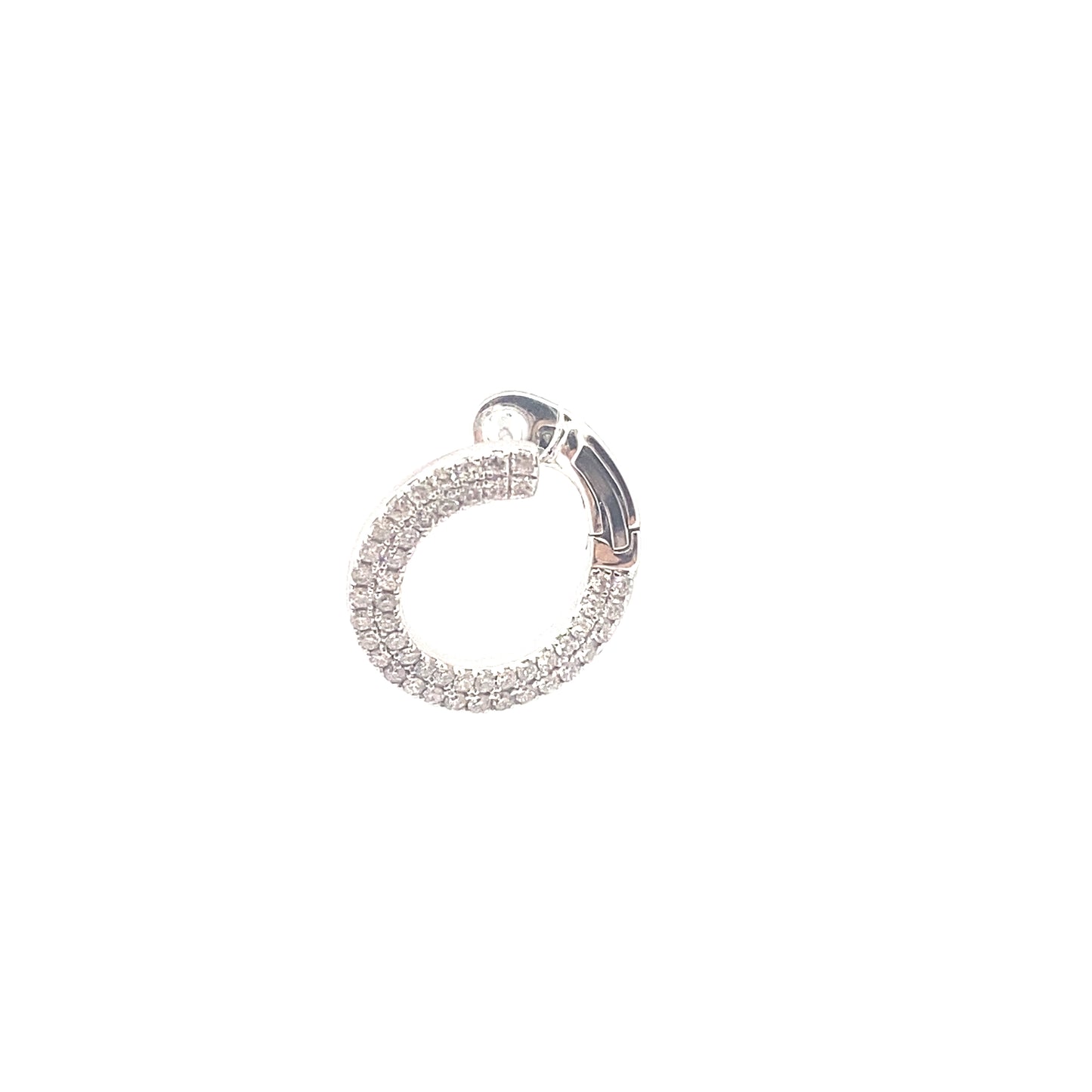18ct White Gold Diamond C Shaped Hoops
