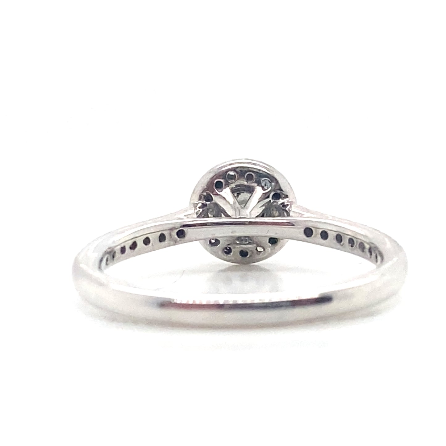 Platinum Halo Round Brilliant Cut Diamond Ring Size L