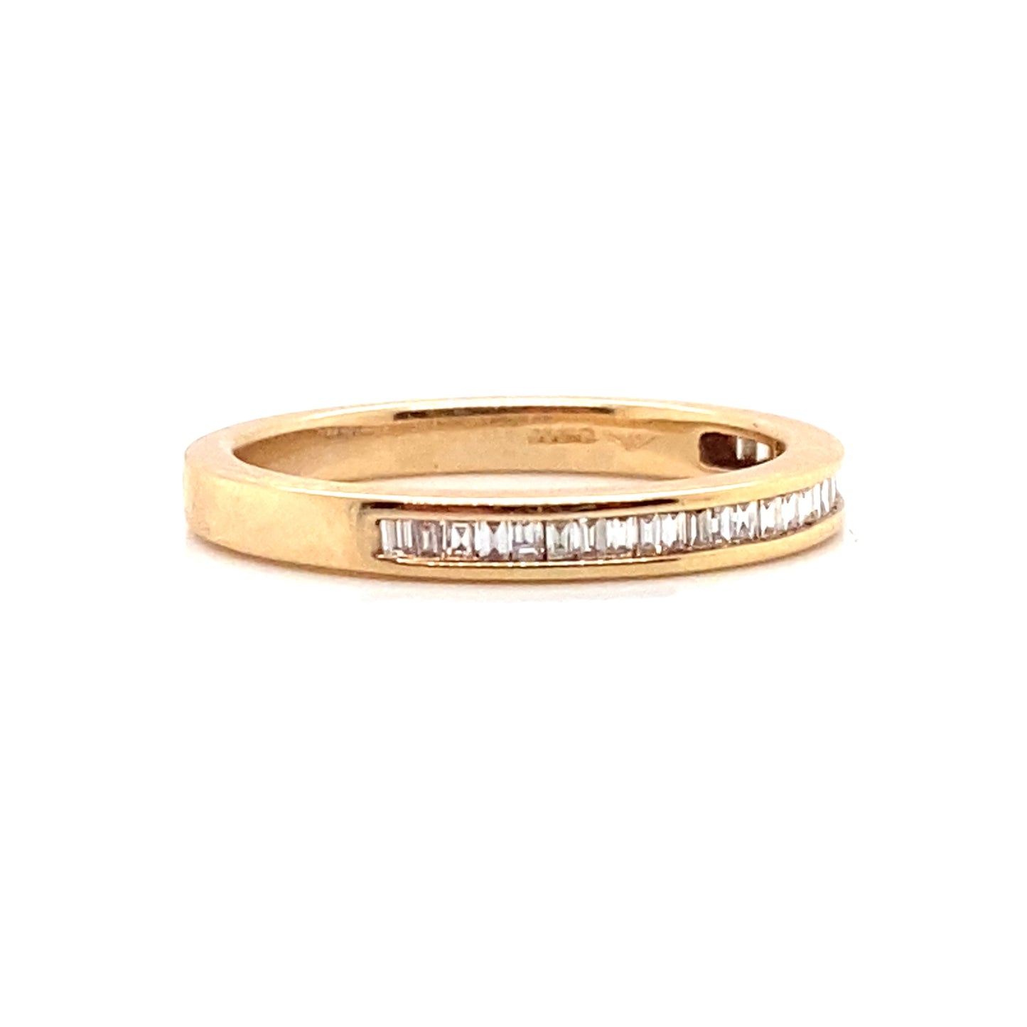 18ct Yellow Gold Baguette Cut Diamond Half ET Ring
