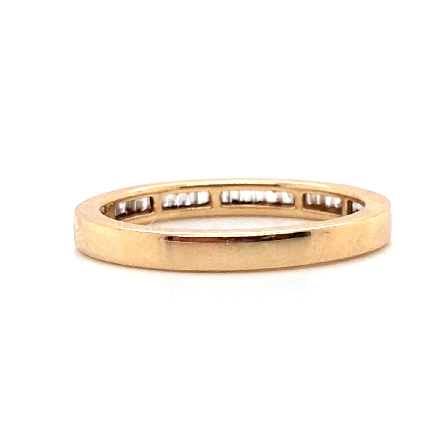 18ct Yellow Gold Baguette Cut Diamond Half ET Ring