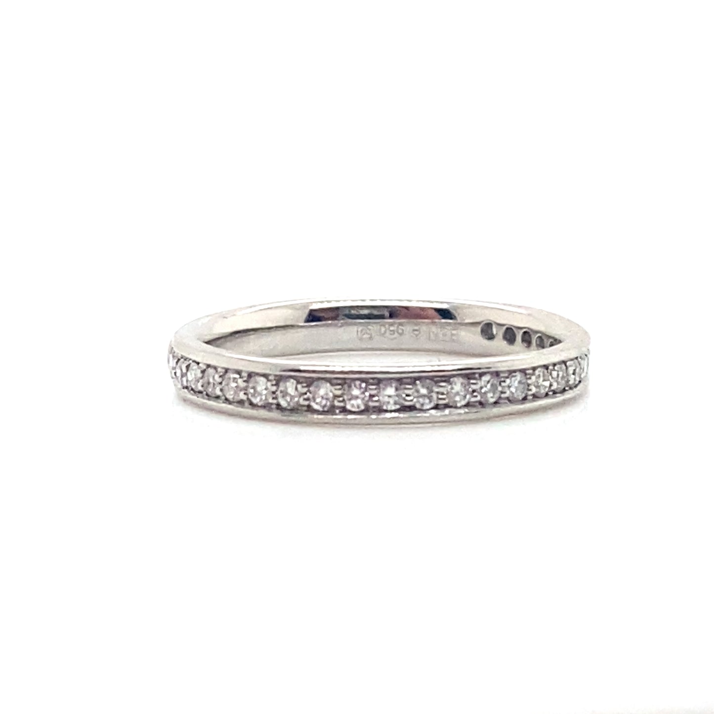 18ct White Gold Half ET Diamond Channel Grain Set Ring