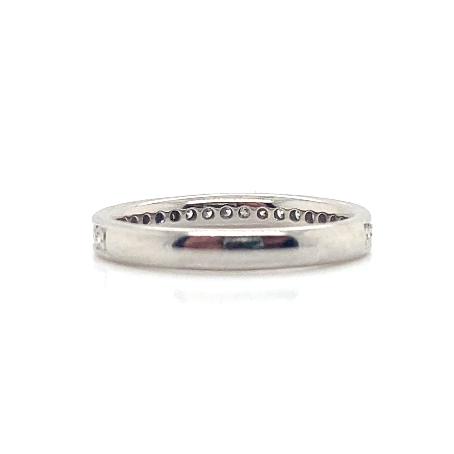 18ct White Gold Half ET Diamond Channel Grain Set Ring
