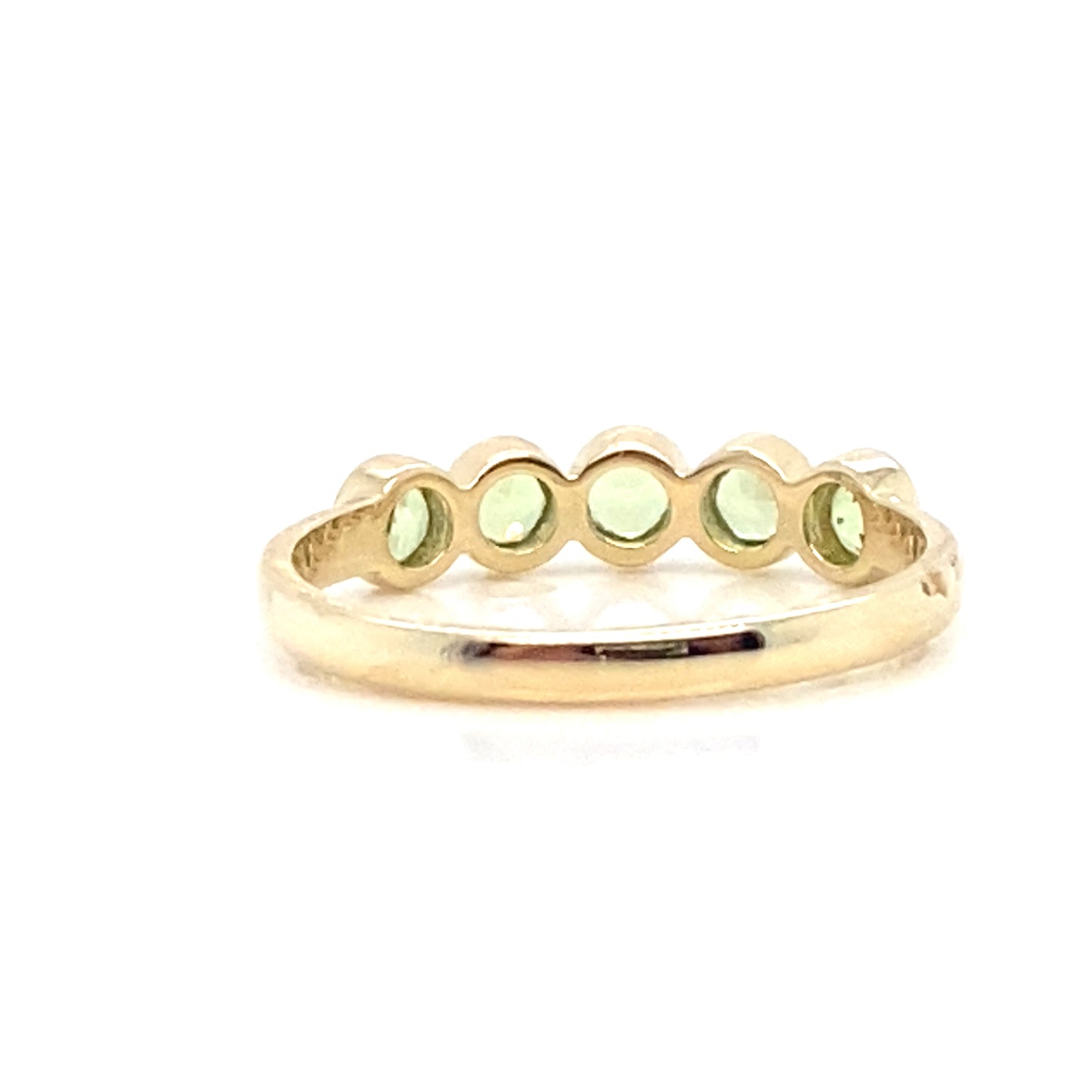 9ct Yellow Gold Round Cut Peridot 5 stone Ring
