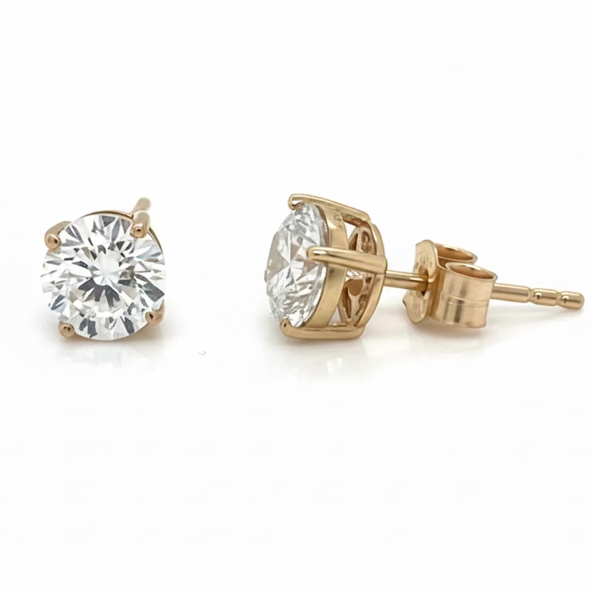 9ct Yellow Gold Lab Grown Diamond Stud Earrings 1.03cts