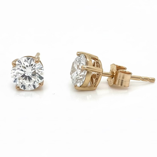 9ct Yellow Gold Lab Grown Diamond Stud Earrings 1.03cts