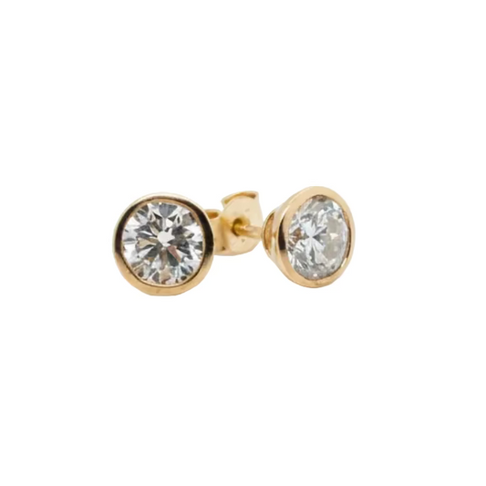 Rubover Lab Grown Diamond Soliatre Stud Earrings