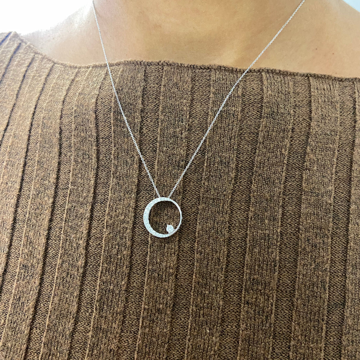 Diamond circle of life necklace in 9ct yellow gold